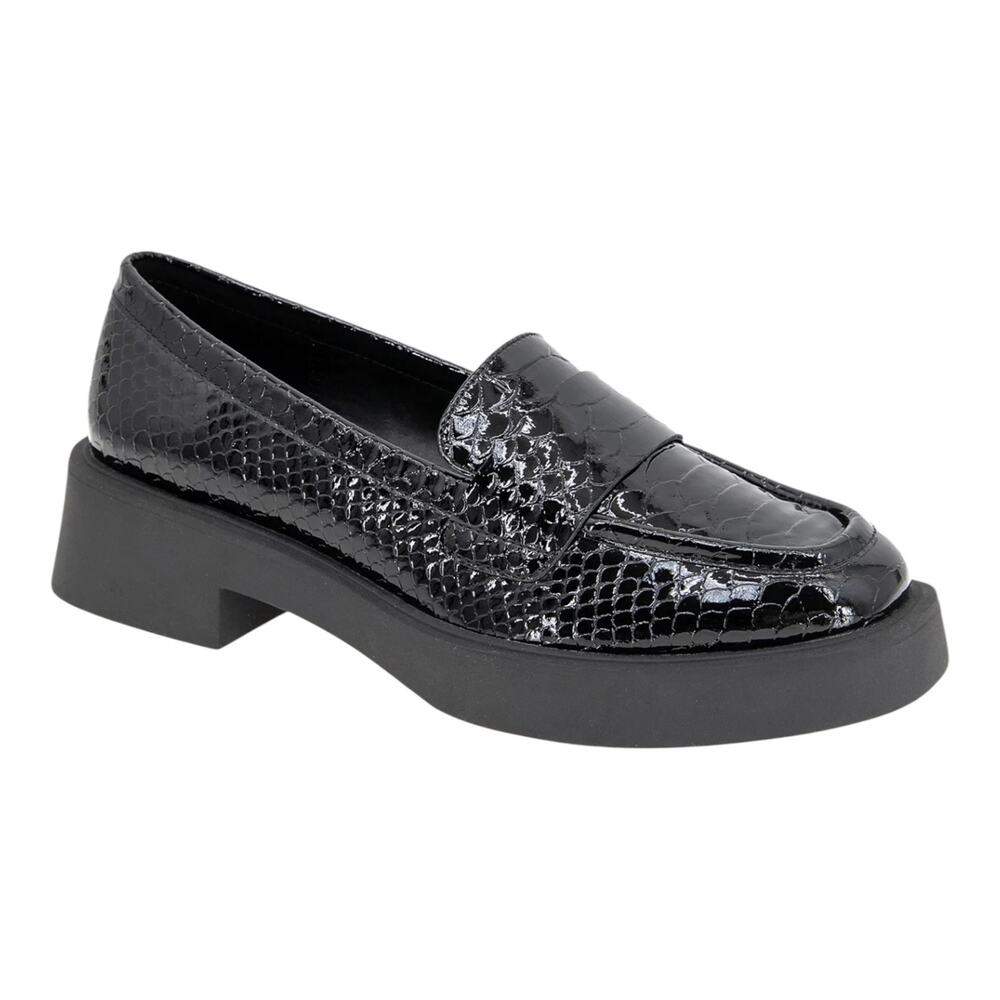 Kenneth Cole Reaction Women's Surrey Loafers Black Snake Size 9